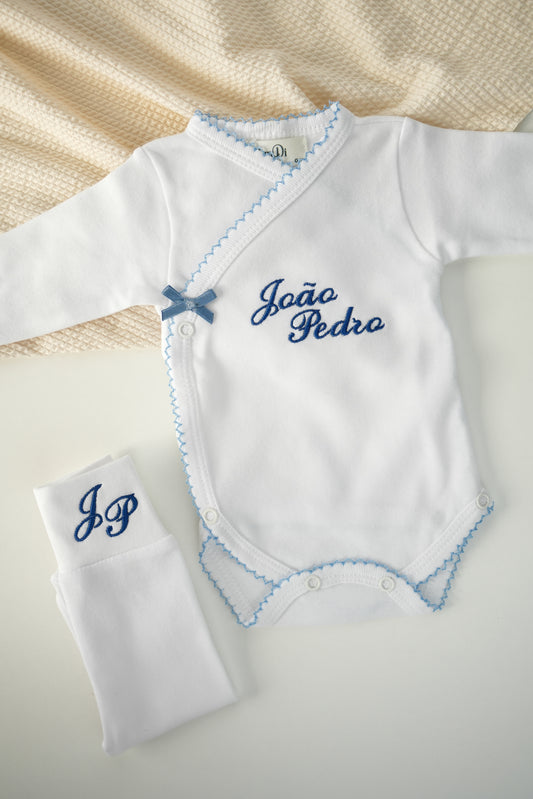 Conjunto interior body e calça com laço