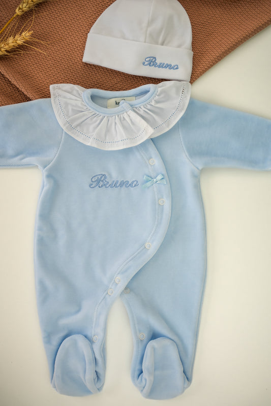 Babygrow veludo com laço