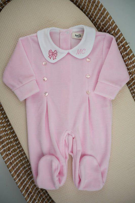 Babygrow Personalizado com Gola Bordada Laço