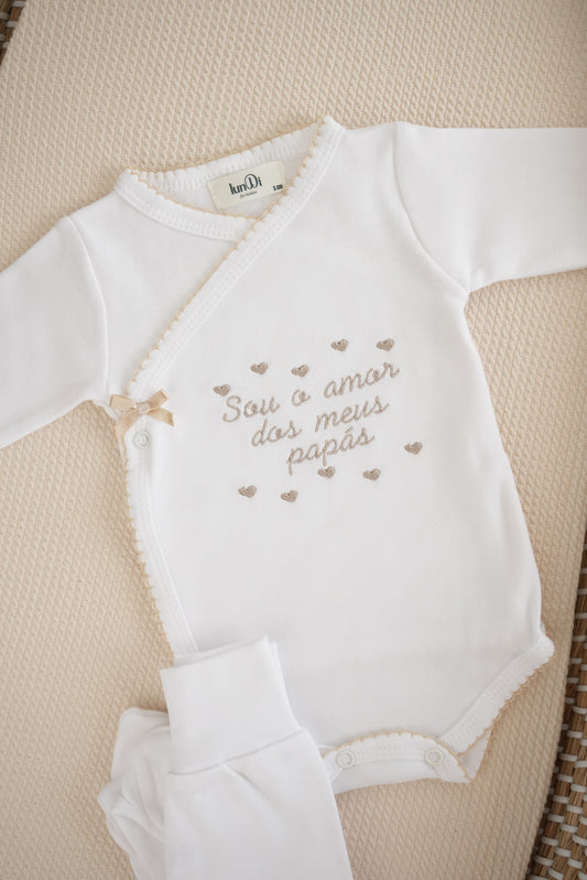 Conjunto interior personalizado "Sou o amor dos meus papás"