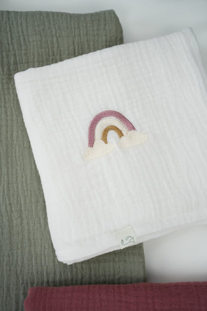Fralda musselina arco-íris