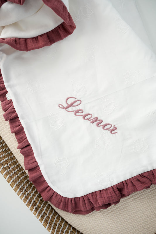 Manta musselina elefantes com folho